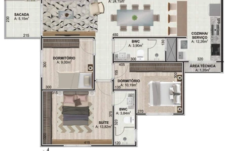 Apartamento à venda com 3 quartos, 97m² no Presidente Médici em Chapecó - Foto 8